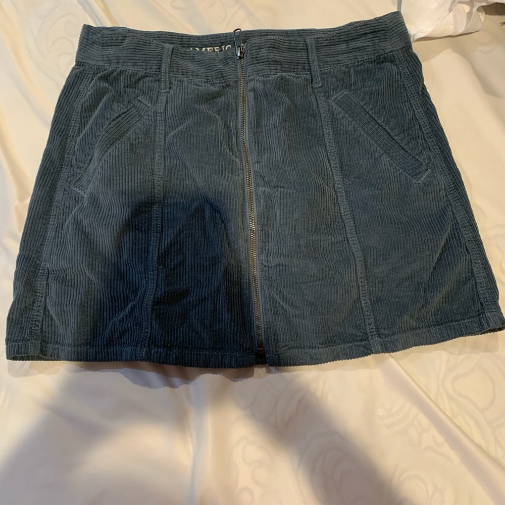 blue corduroy american eagle skirt